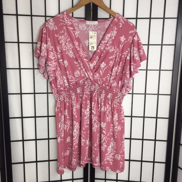 Jon & Anna Tops - Jon & Anna 3X Empire Waist Top                  2F